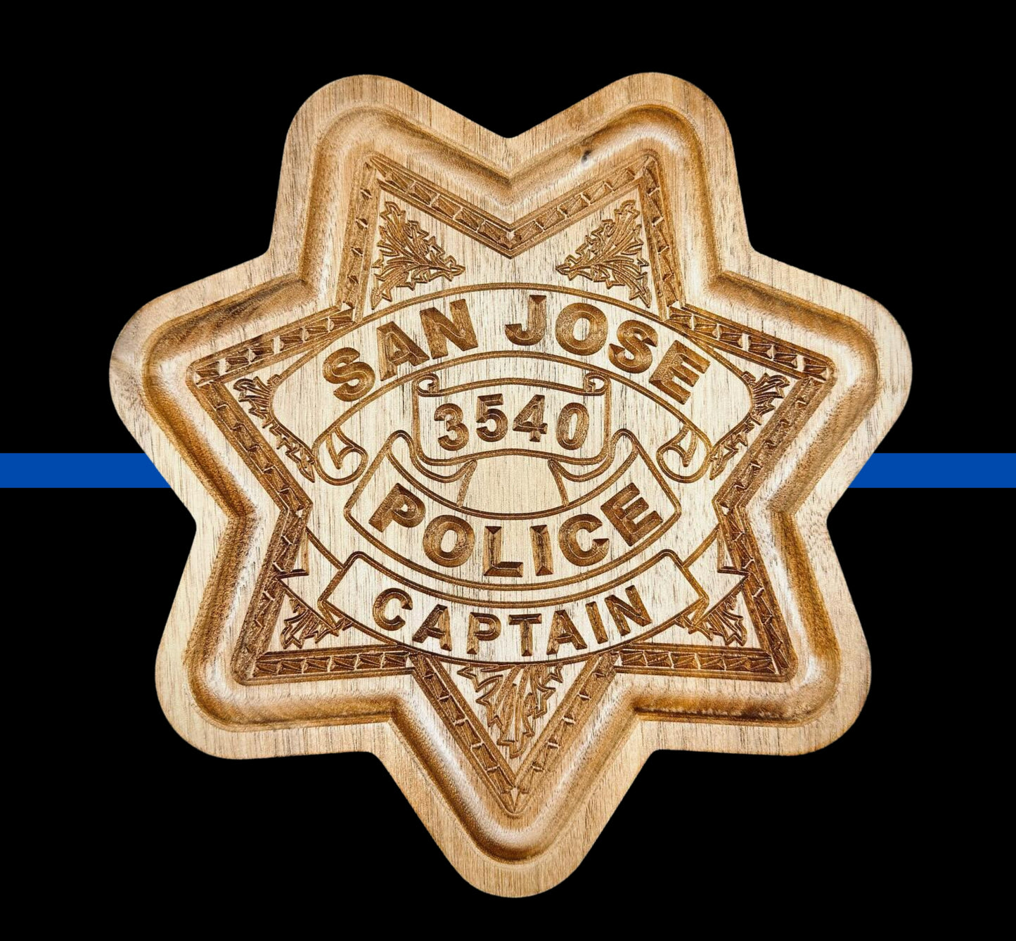 Personalized Badge Valet Tray – Custom Department Badge Shape