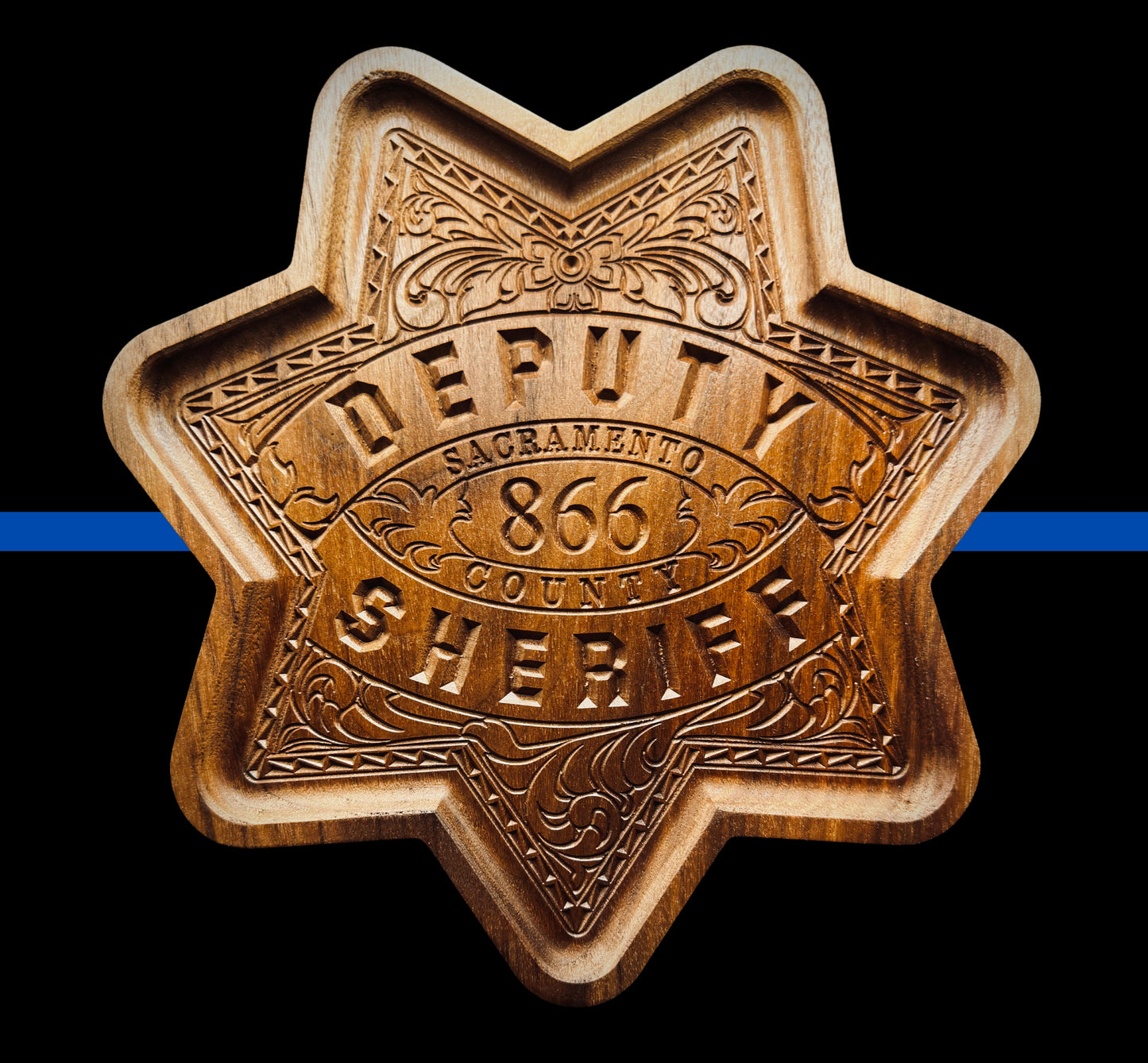 Personalized Badge Valet Tray – Custom Department Badge Shape