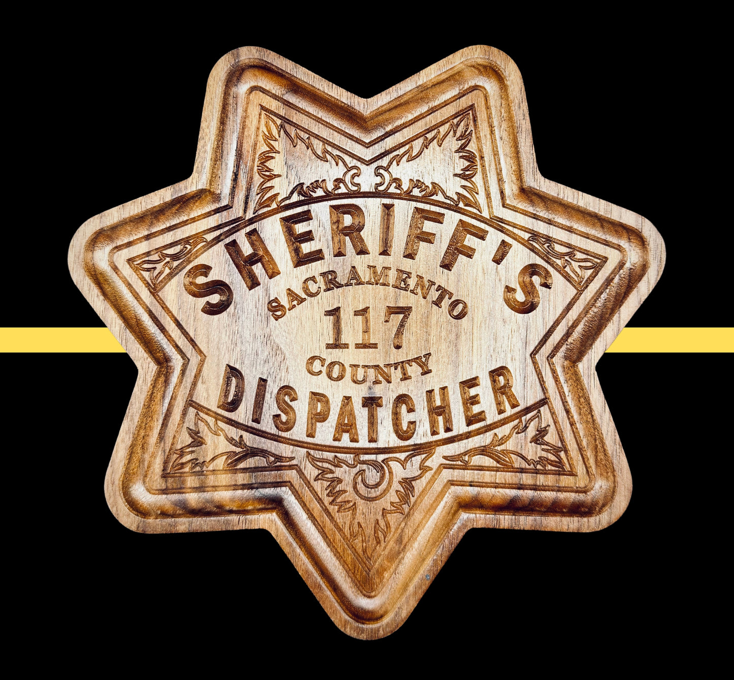 Personalized Badge Valet Tray – Custom Department Badge Shape