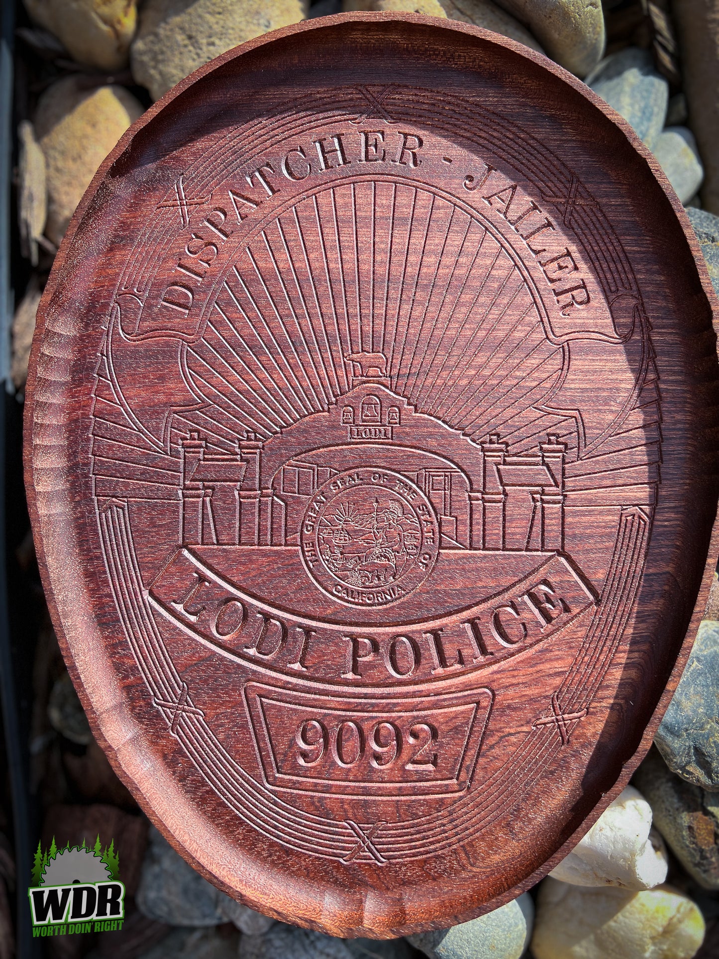 Personalized Badge Valet Tray – Custom Department Badge Shape