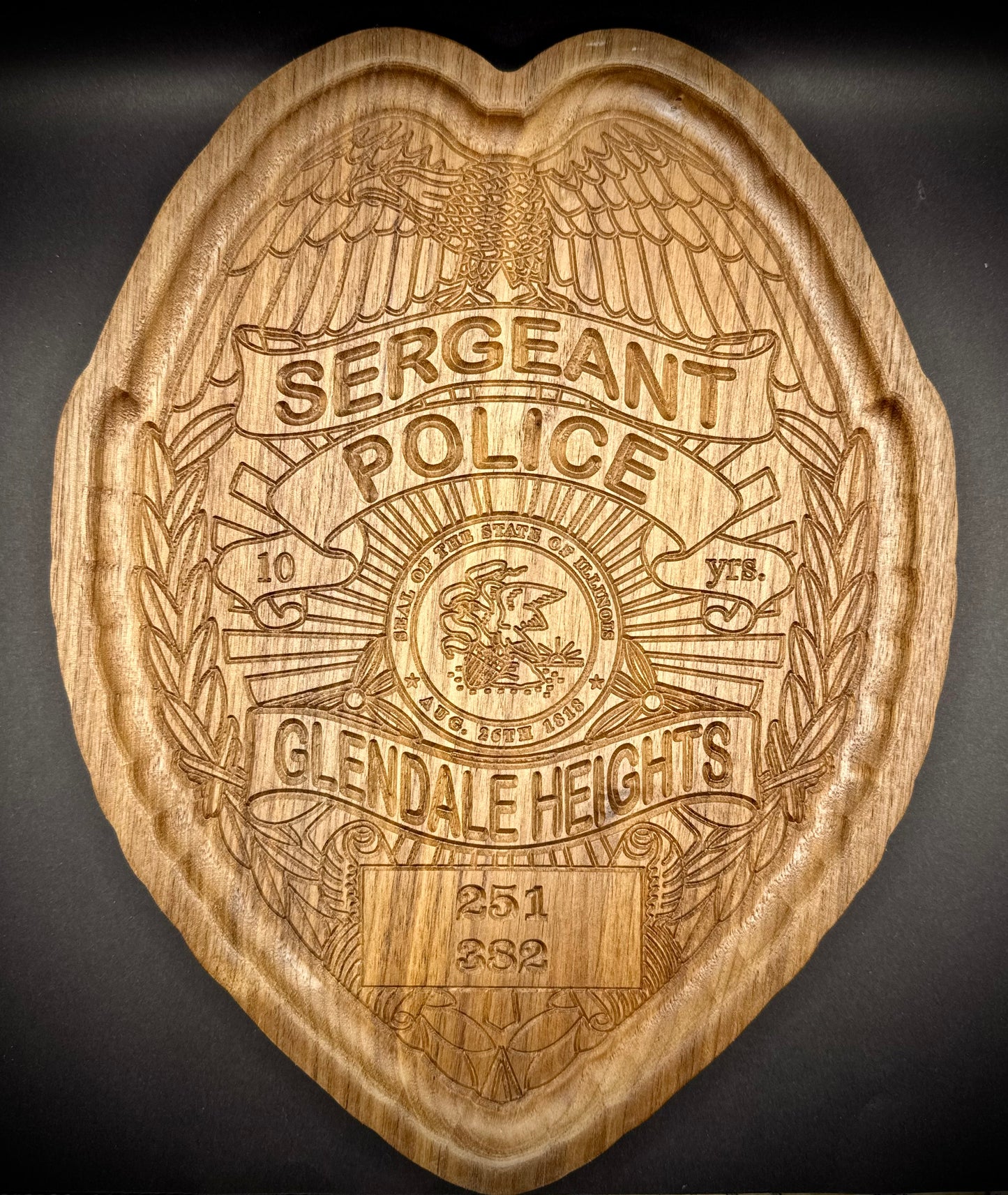 Personalized Badge Valet Tray – Custom Department Badge Shape