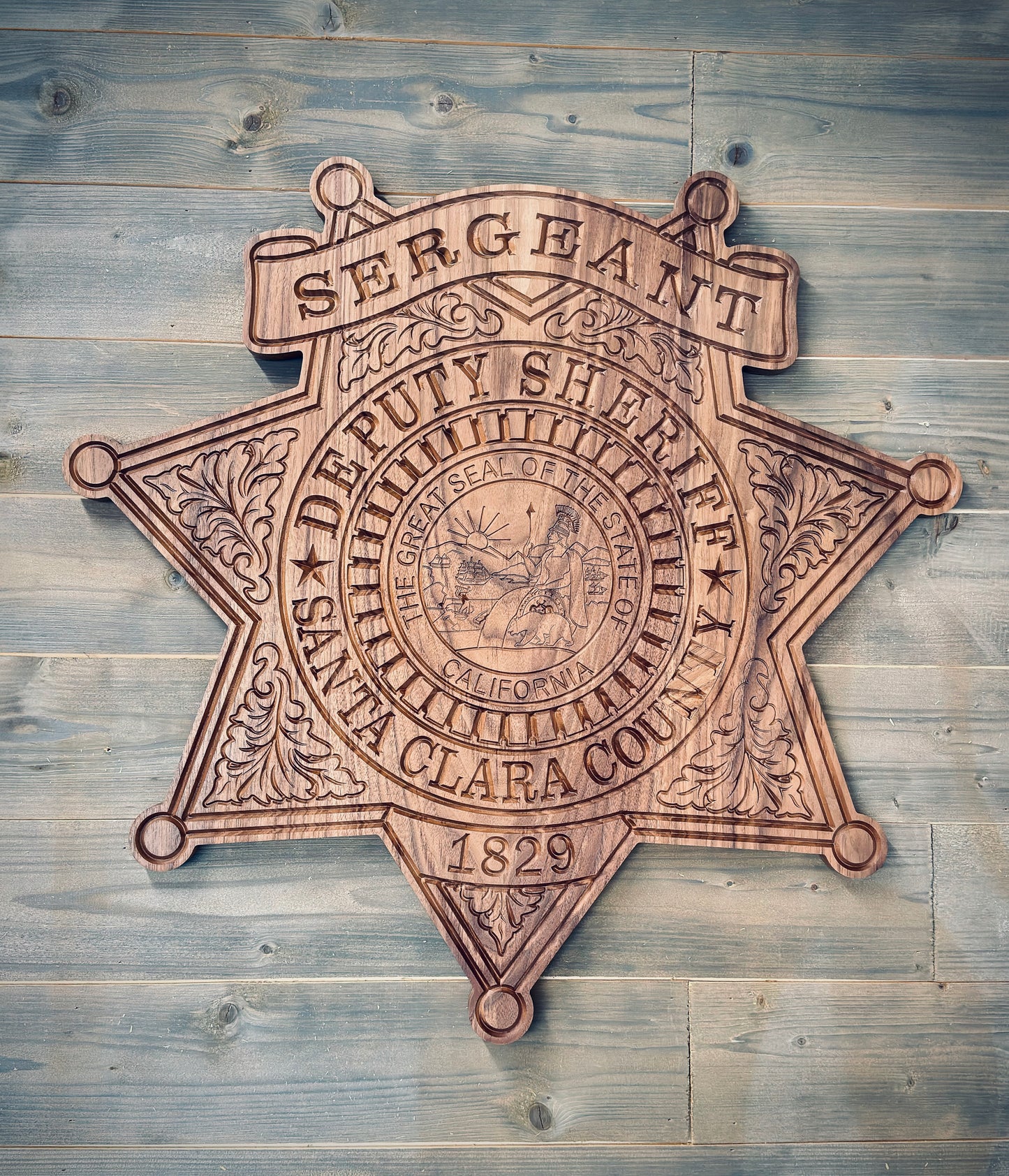 Custom Large Badge Replica — Handcrafted Walnut