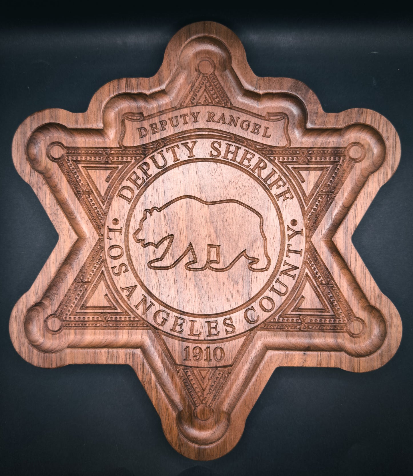 Personalized Badge Valet Tray – Custom Department Badge Shape