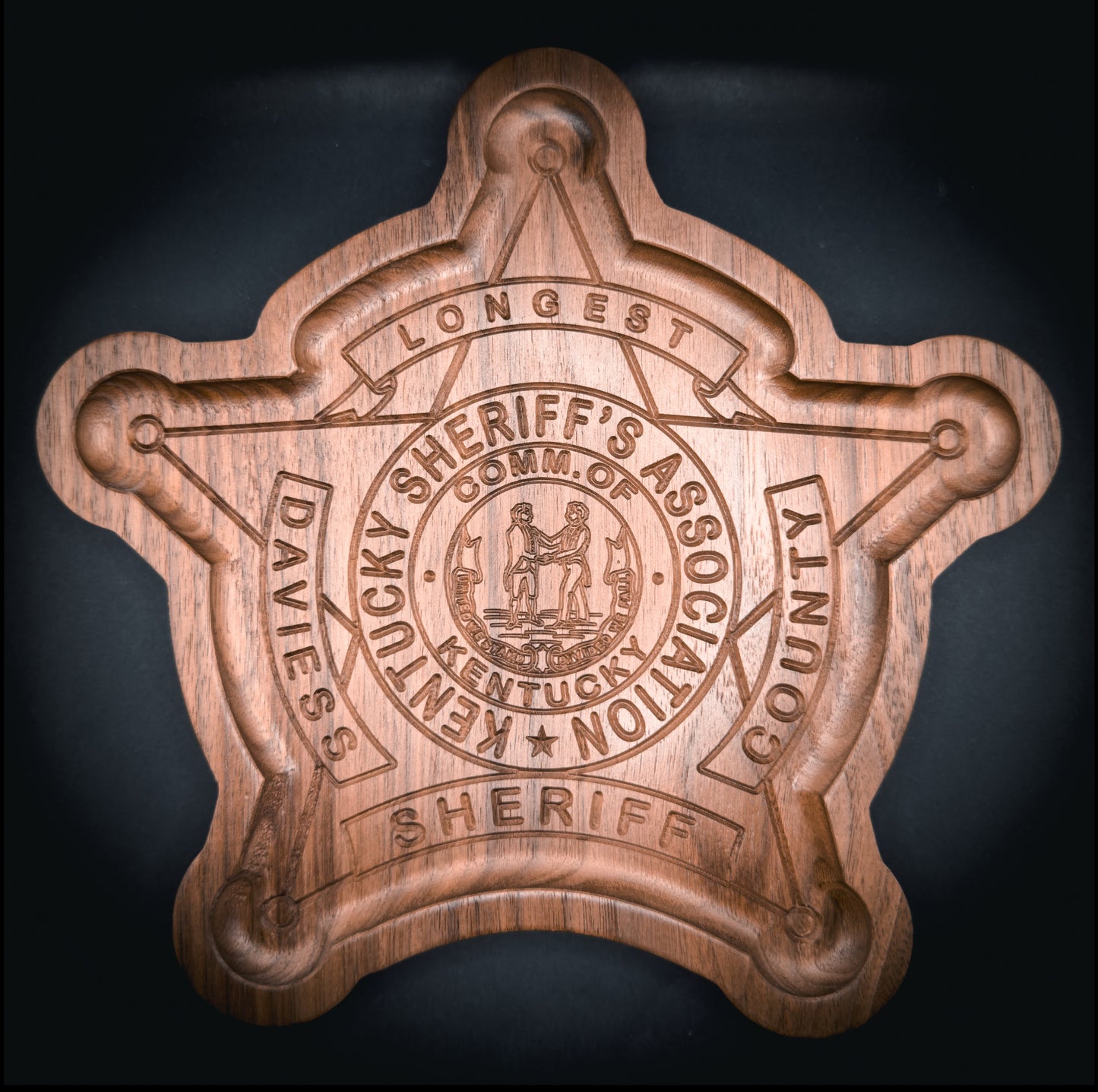 Personalized Badge Valet Tray – Custom Department Badge Shape