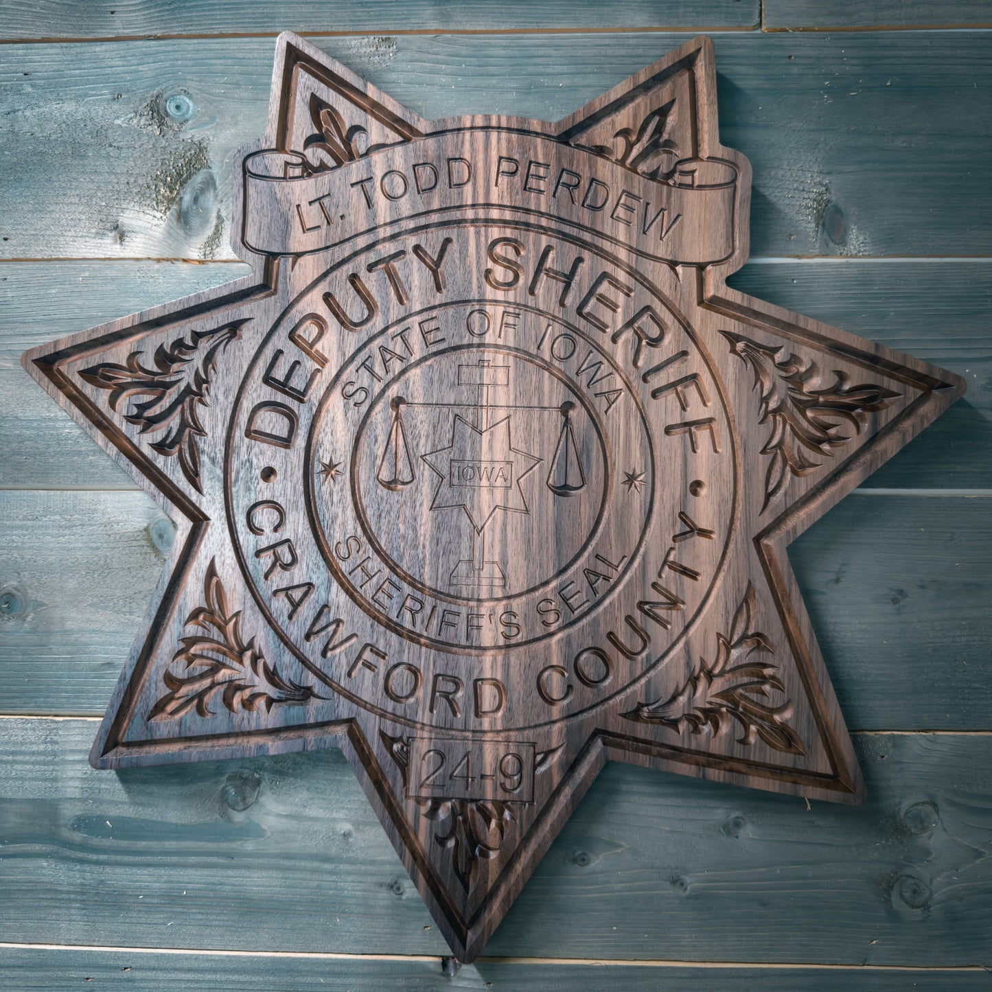 Custom Large Badge Replica — Handcrafted Walnut