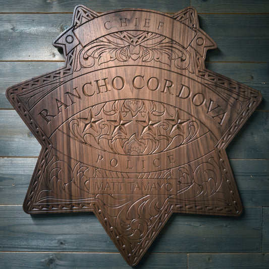 Custom Large Badge Replica — Handcrafted Walnut