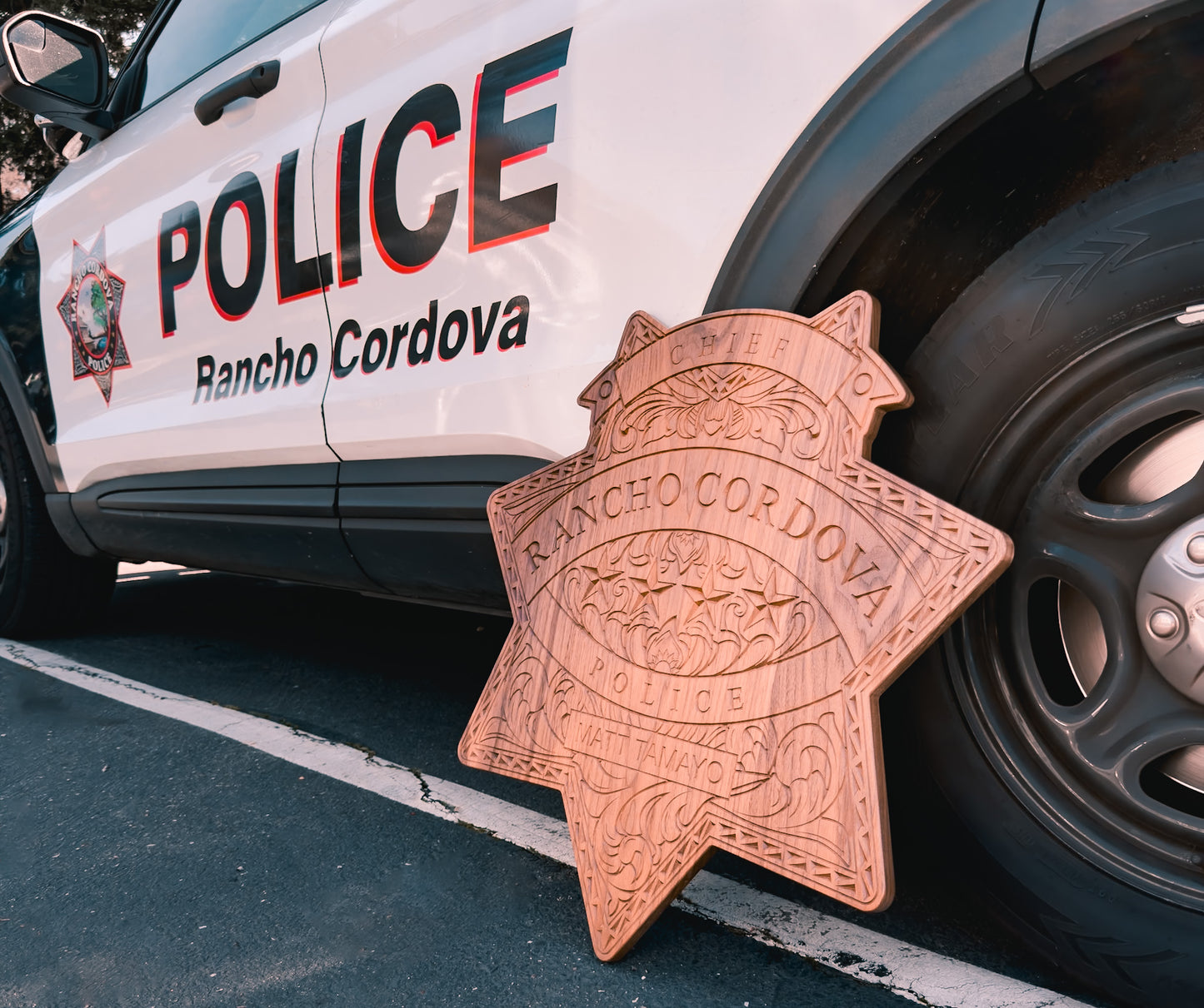 Custom Large Badge Replica — Handcrafted Walnut