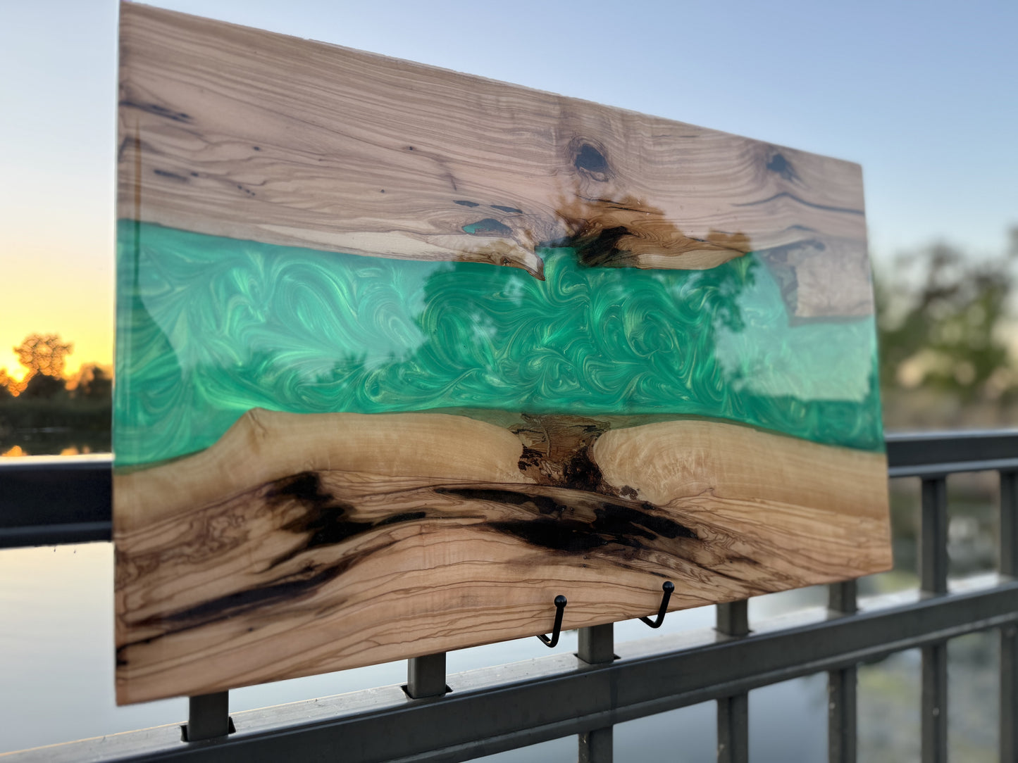 Turkish Olivewood Emerald River Board – Flood Coat Mirror Finish
