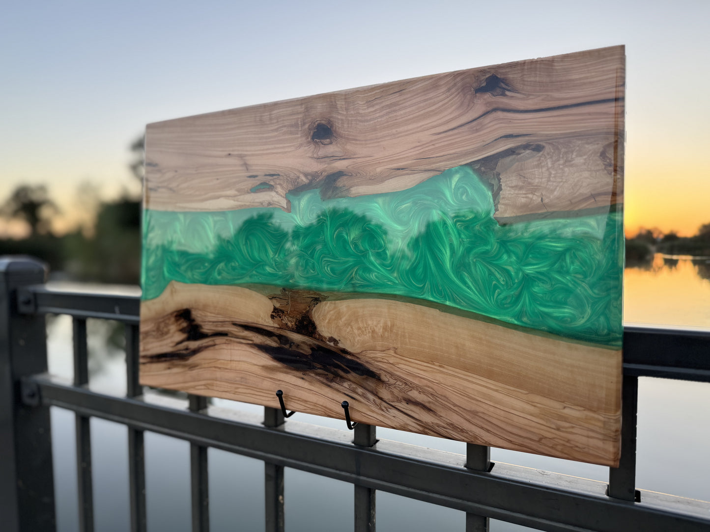 Turkish Olivewood Emerald River Board – Flood Coat Mirror Finish