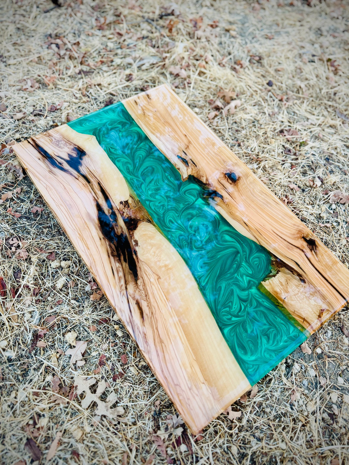 Turkish Olivewood Emerald River Board – Flood Coat Mirror Finish