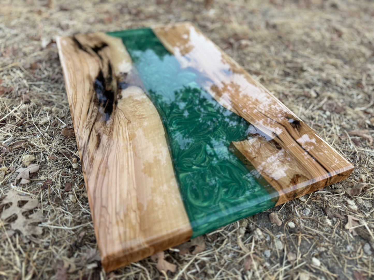 Turkish Olivewood Emerald River Board – Flood Coat Mirror Finish
