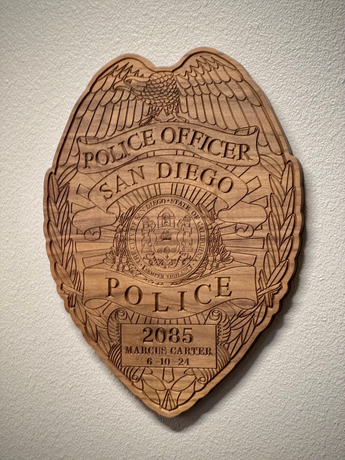 Custom Large Badge Replica — Handcrafted Walnut