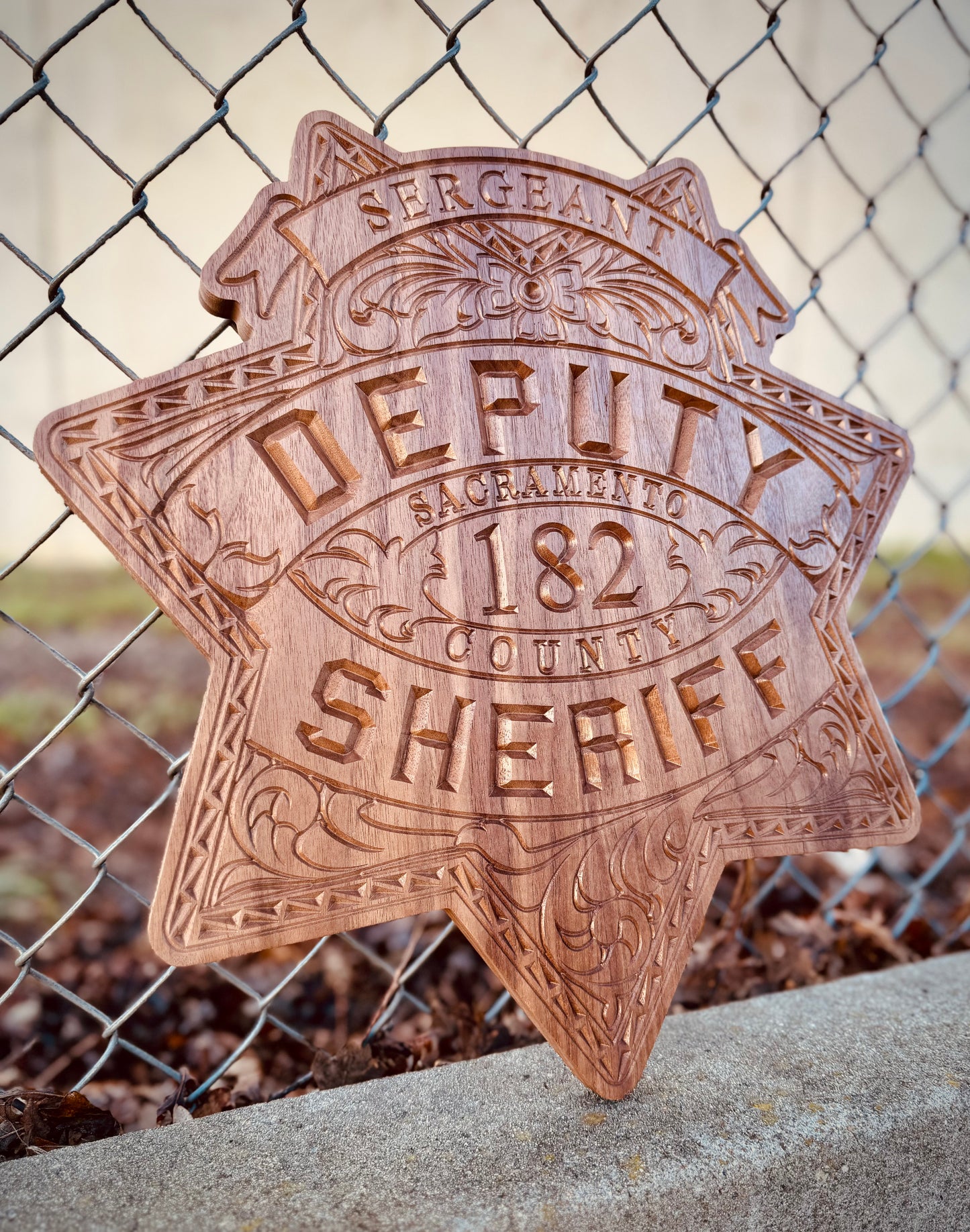 Custom Large Badge Replica — Handcrafted Walnut