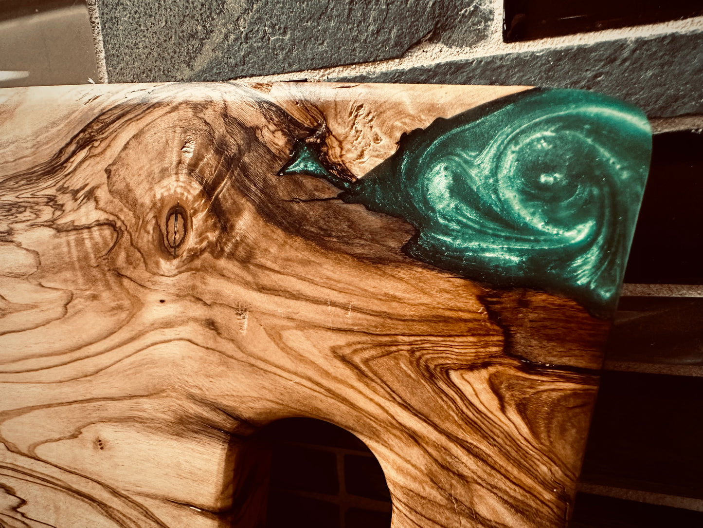 Turkish Olivewood Emerald River Charcuterie Board
