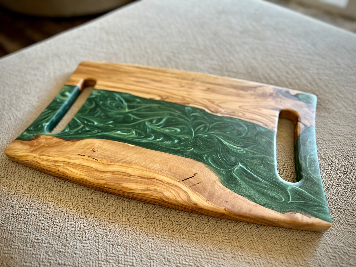 Turkish Olivewood Emerald River Charcuterie Board
