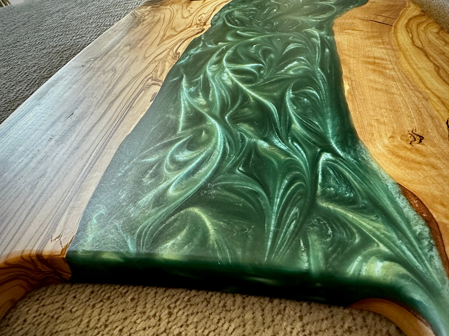 Turkish Olivewood Emerald River Charcuterie Board